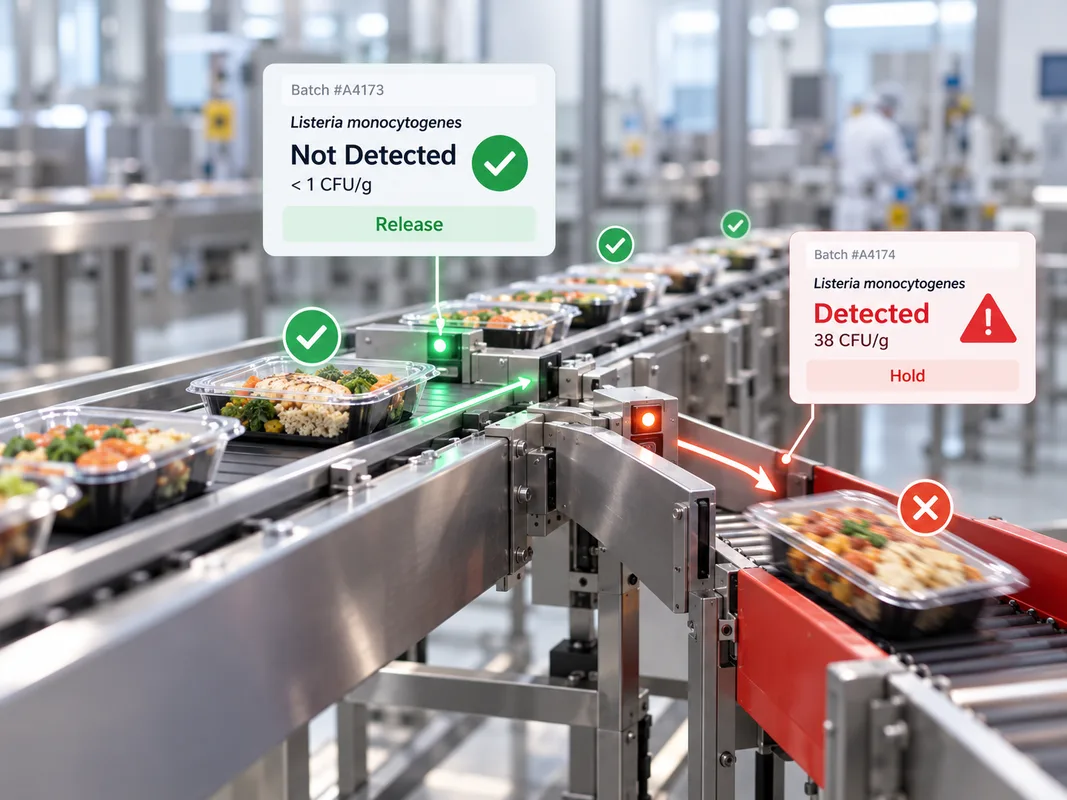 Production inventory being directed based on microbiology results